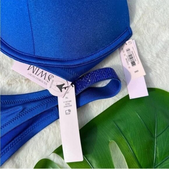 Victoria’s Secret 38D Shine Bombshell Bikini Set Blue - Picture 4 of 4